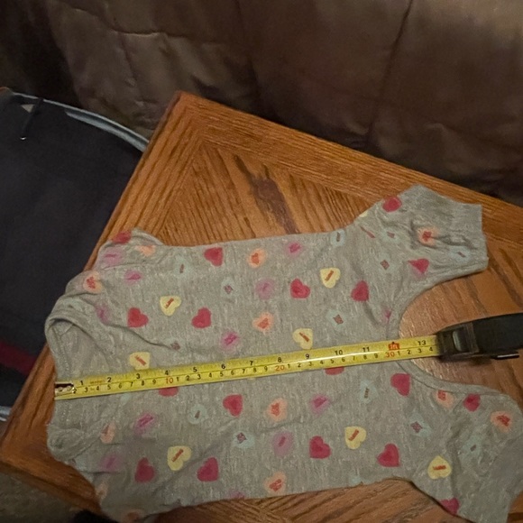 🆕 Valentines Hotel Doggy Dog Onesie Grey Conversation Hearts All Over Print PJs - Picture 13 of 13